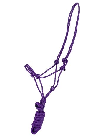 Pony size braided nylon cowboy knot rope halter with removable 7.5 ft lead #5