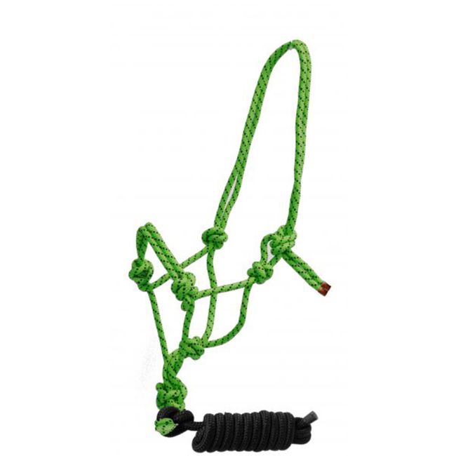 Braided Nylon Cowboy Knot Rope Halter with Removable 7.5' Lead #2