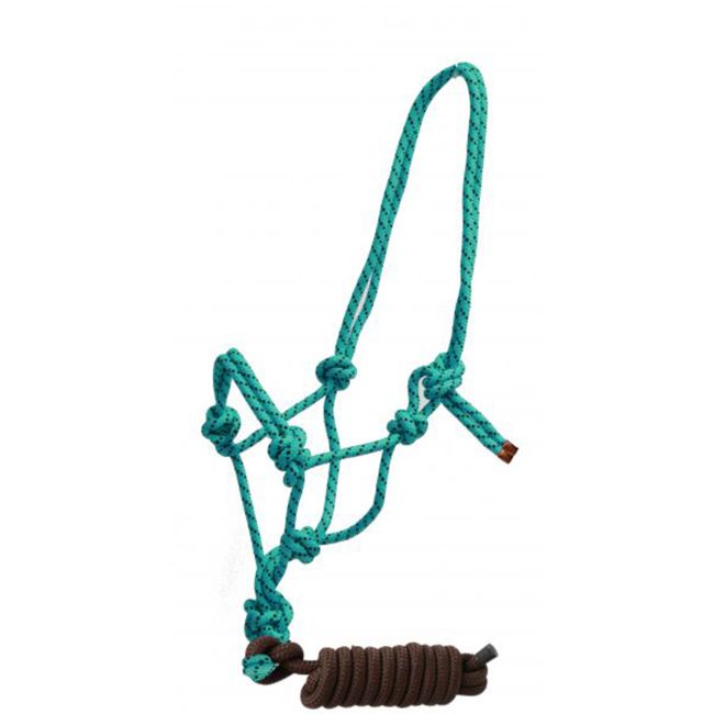 Braided Nylon Cowboy Knot Rope Halter with Removable 7.5' Lead #7