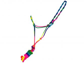 MD/LG Pony size Bright Color cowboy knot halter with matching removeable lead