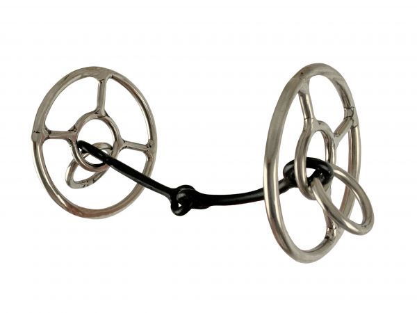 Showman Double Ring Single Joint Sweet iron Snaffle Bit with 4 1&#47;2" Mouth
