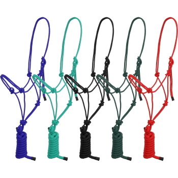 Showman Assorted Cowboy Knot Halter with 8 Ft Lead