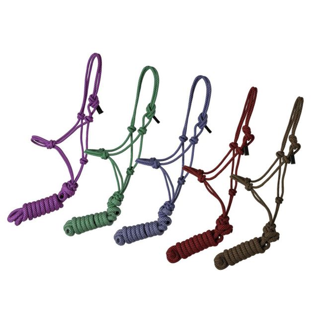 Showman Mini/Small Pony Size Adjustable Cowboy Knot Halter with Removable Lead