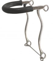 Showman stainless steel rubber nose hackamore with 8.5" cheeks