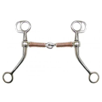 Showman Stainless Steel Tom Thumb Bit with 5" Copper Wrapped snaffle Mouth