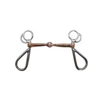 Showman Stainless Steel Snaffle Bit with 5" Copper Mouth