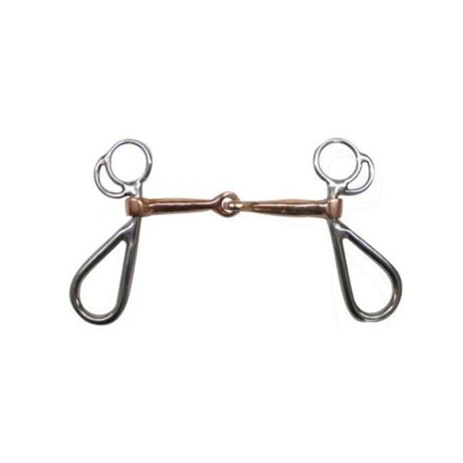 Showman Stainless Steel Snaffle Bit with 5" Copper Mouth