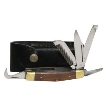 Showman 5 Bladed Knife with Leather Case