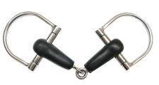 Showman Pony sized Stainless steel 4.5" rubber mouth D ring snaffle bit