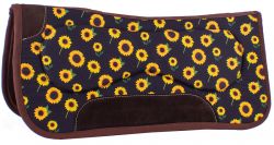 Showman 31" x 32" x 18mm Built Up Felt Saddle Pad with Sunflower Design