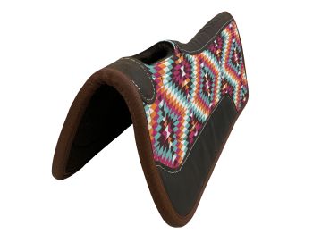 Showman 24" x 24" Pony Nylon Printed Top Contoured Felt Bottom Saddle Pad - Southwest Aztec #2