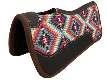 Showman 24" x 24" Pony Nylon Printed Top Contoured Felt Bottom Saddle Pad - Southwest Aztec #3