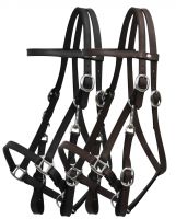 Leather halter bridle combination with 7' leather split reins