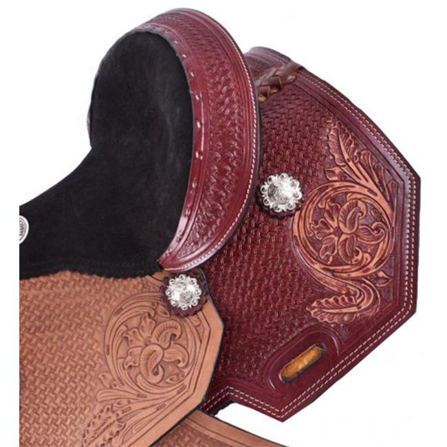 Double T Chestnut Rose Youth Saddle - 12 Inch #3