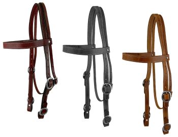 Showman Argentina Cow Leather double stitched draft horse size headstall