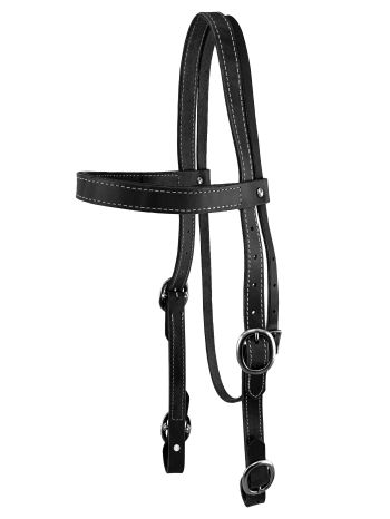 Showman Argentina Cow Leather double stitched draft horse size headstall #3