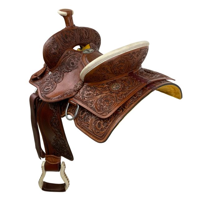 Double T Blooming Lilies Roper Style Saddle - 12 Inch #2
