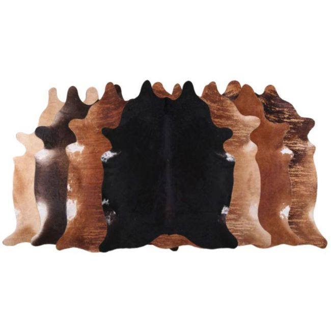 LG&#47;XL Brown, Beige, Black, Tornasol, and Brindle Hair on Cowhide Rugs - 40-45 Sq. Ft.
