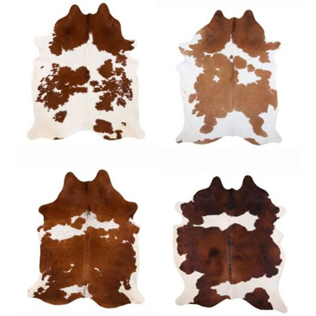 LG&#47;XL Brazilian Brown and White hair on cowhide rug. Measures approx. 42.5 - 50 square feet