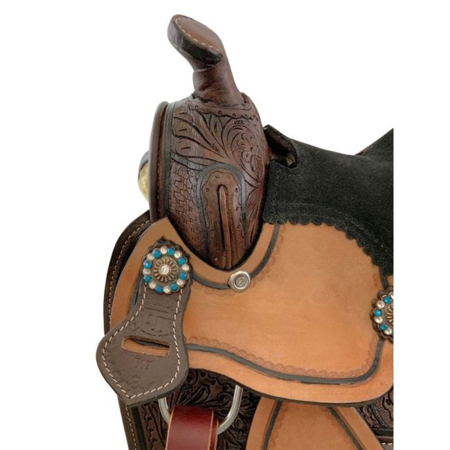 Double T Miniature Round Skirt Barrel Saddle - 8 Inch #2