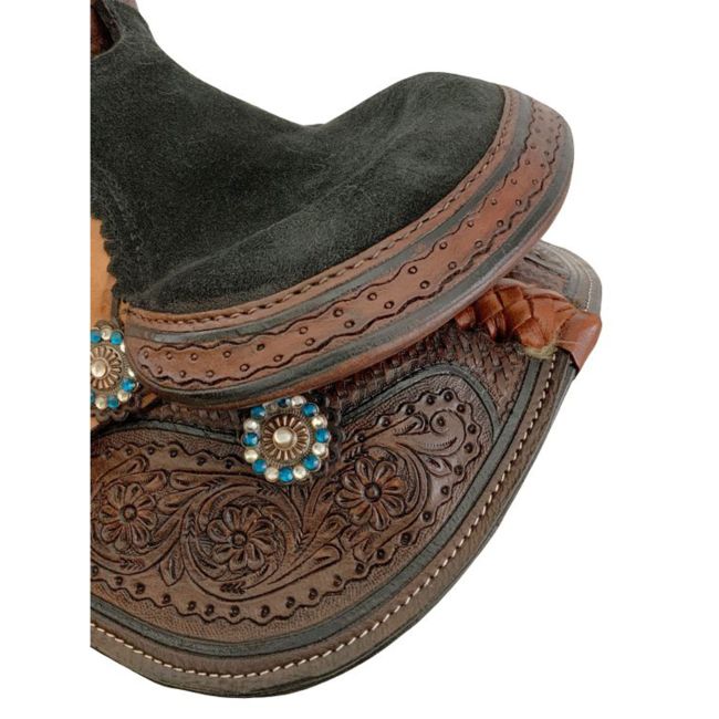Double T Miniature Round Skirt Barrel Saddle - 8 Inch #3