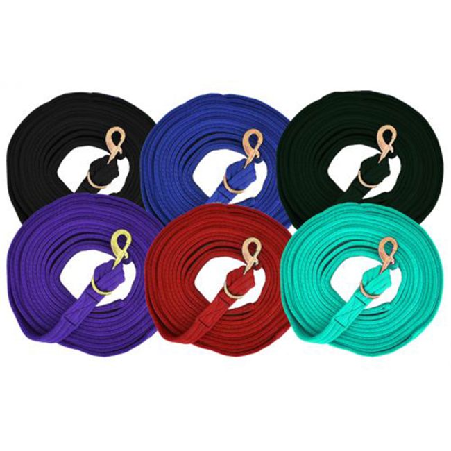 Showman Flat Cushion Lunge Line with Removable Brass Snap