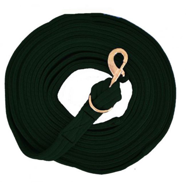 Showman Flat Cushion Lunge Line with Removable Brass Snap #4