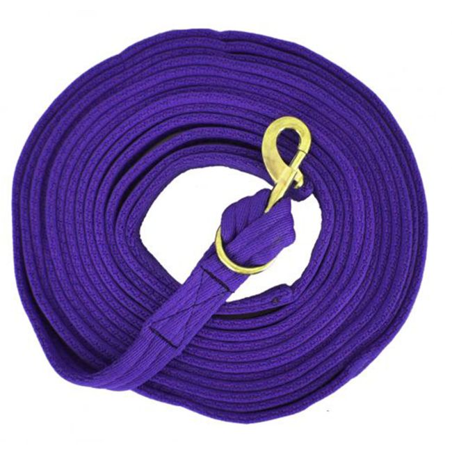 Showman Flat Cushion Lunge Line with Removable Brass Snap #5