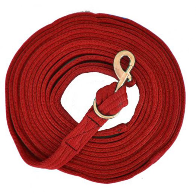 Showman Flat Cushion Lunge Line with Removable Brass Snap #6