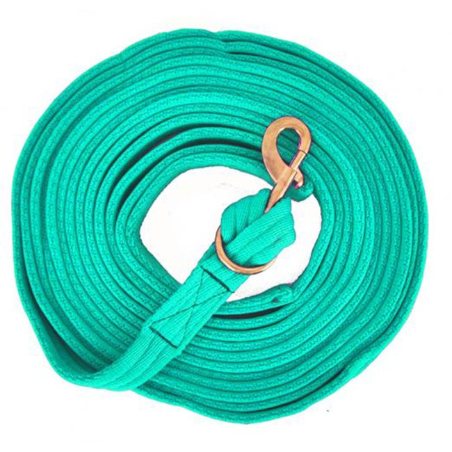 Showman Flat Cushion Lunge Line with Removable Brass Snap #7