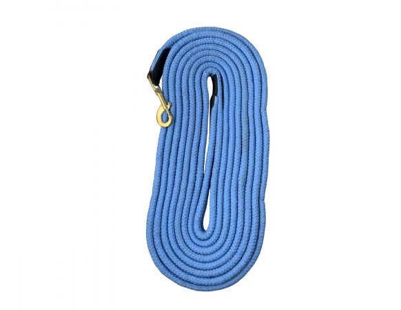 Heavy Duty 25' flat cotton lunge line with brass snap. Reinforced stitching and loop end #3