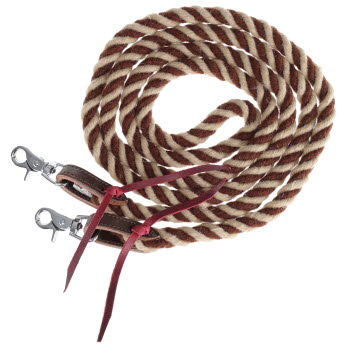 Showman Rustic Mocha Mohair Contest Reins - 8 Ft