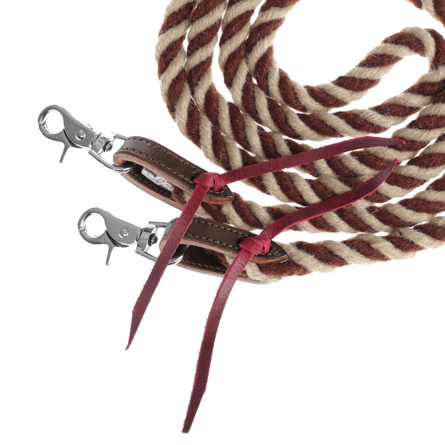 Showman Rustic Mocha Mohair Contest Reins - 8 Ft #2