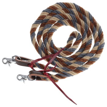 Showman Dust & Denim Mohair Contest Reins - 8 Ft