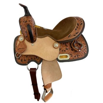 Double T Outlaw Rose Youth Barrel Style Saddle - 12 Inch