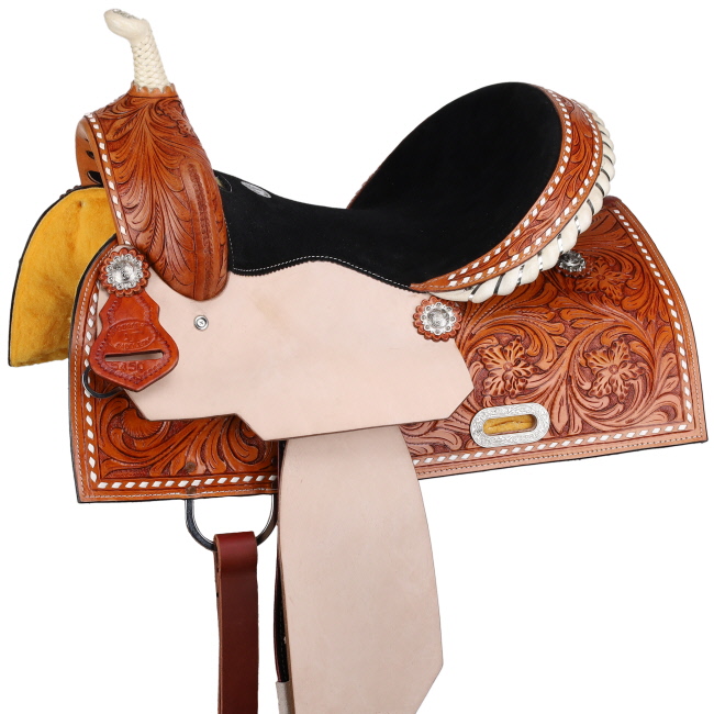 Double T Chestnut Daisy Barrel Style Saddle - 15 Inch #2