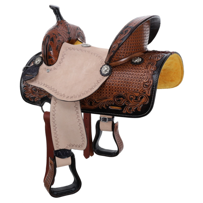 Double T Regal Bloom Barrel Style Saddle - 13 Inch #2