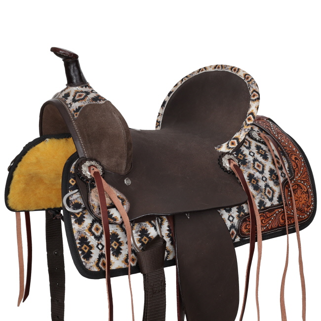 Double T Aztec Sunstone Barrel Style Saddle - 13 Inch #3