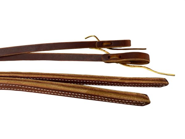 8' X 5&#47;8" Double Stitched Harness Leather Weighted Split Reins #2