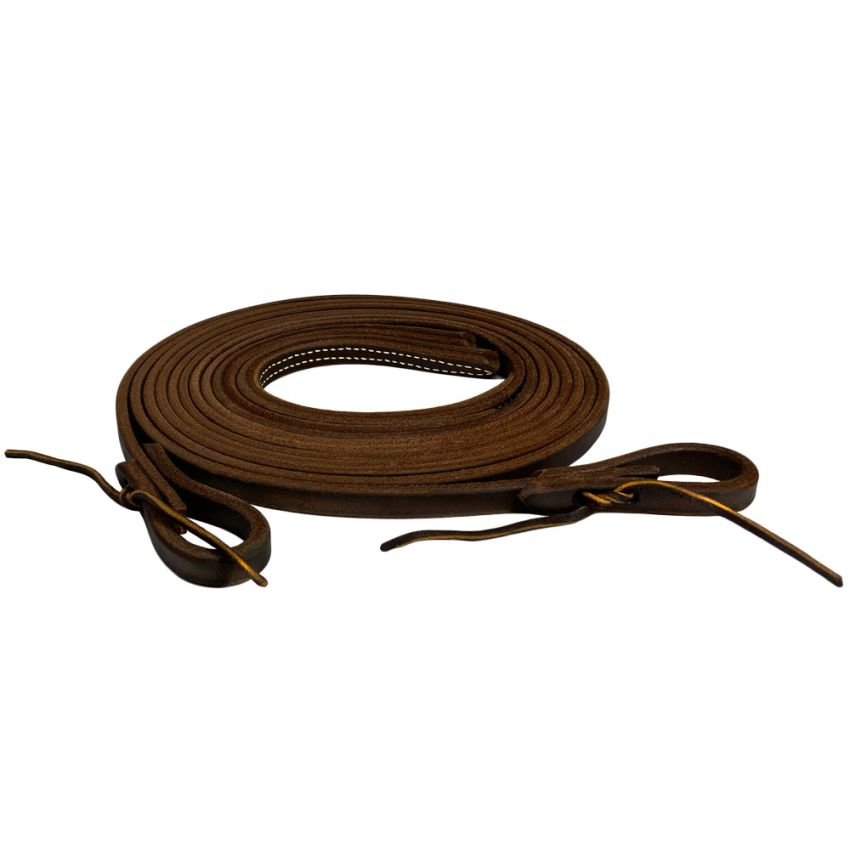 8' x 1&#47;2" Oiled Harness Leather Split Reins with Weighted Ends #2