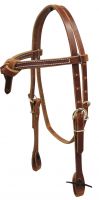 Furturity knot harness leather headstall with ties. Made in USA