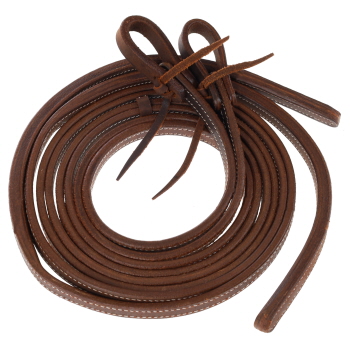 Showman 8 Ft Heavy Oiled Split Reins with Weighted Ends
