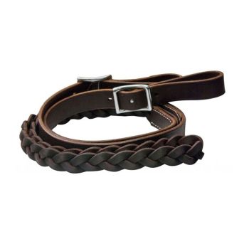 Showman 6.5' Leather Braided Roping Rein