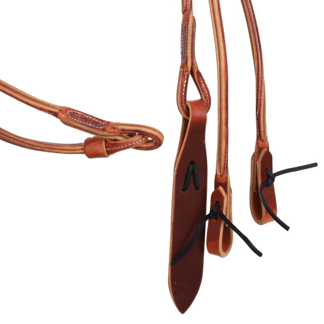 Harness Leather Romal Reins with Popper #2