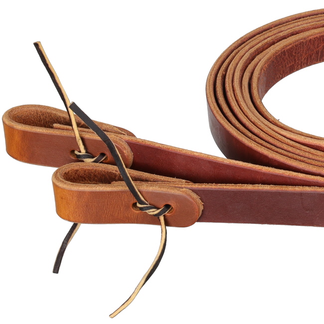 8' x 1" Harness Hot Dipped Leather Split Rein - Made in the USA #2
