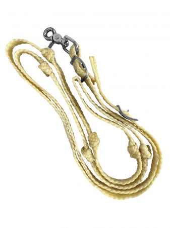 3&#47;4" x 8' Waxed Nylon Knotted Competition Reins. Made in USA