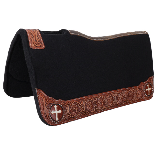 Showman 31" x 32" Flowered Faith Contoured Felt Saddle Pad #2