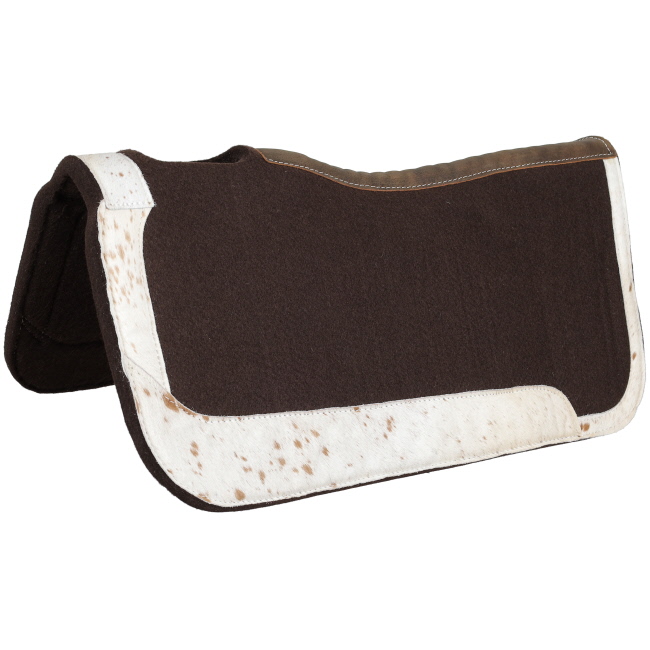 Showman 31" x 32" Speckled Hide Contoured Felt Saddle Pad #2