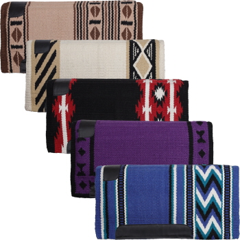 36" x 34" Assorted Wool Top Navajo Saddle Pad with Fleece Bottom