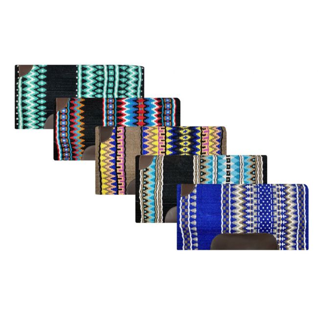 36" x 34" Wool Top Fleece Bottom Saddle Pad - Navajo Weave